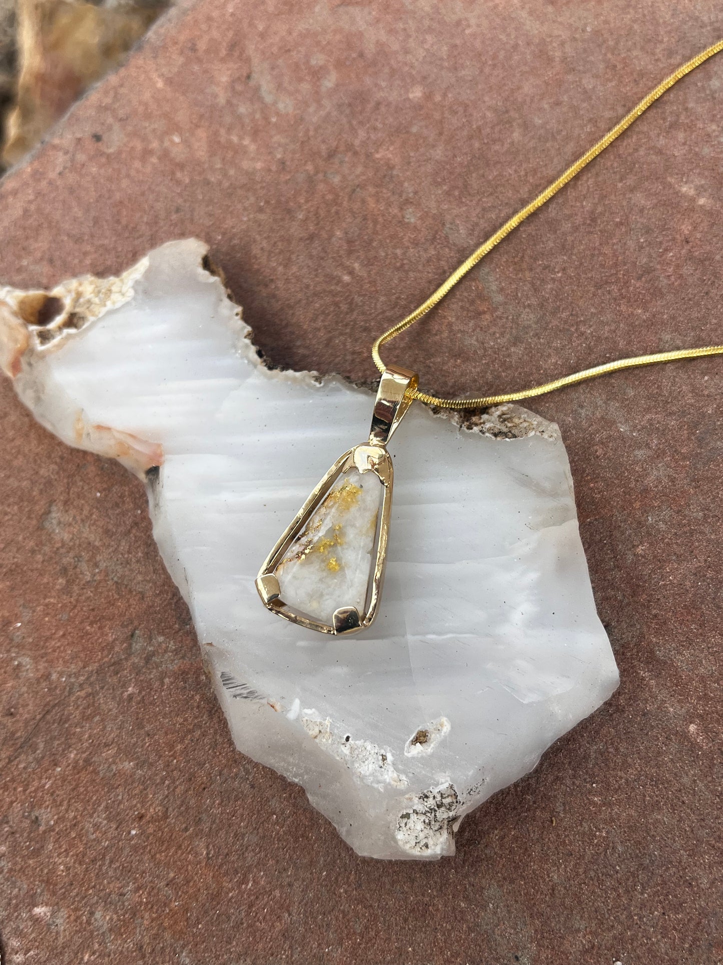 Gold in Quartz necklace