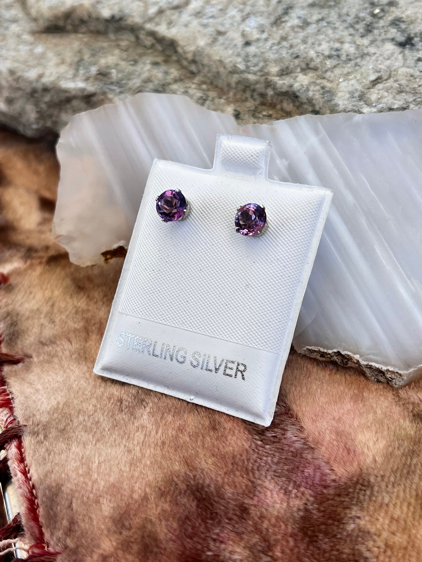 Amethyst Stud Earrings