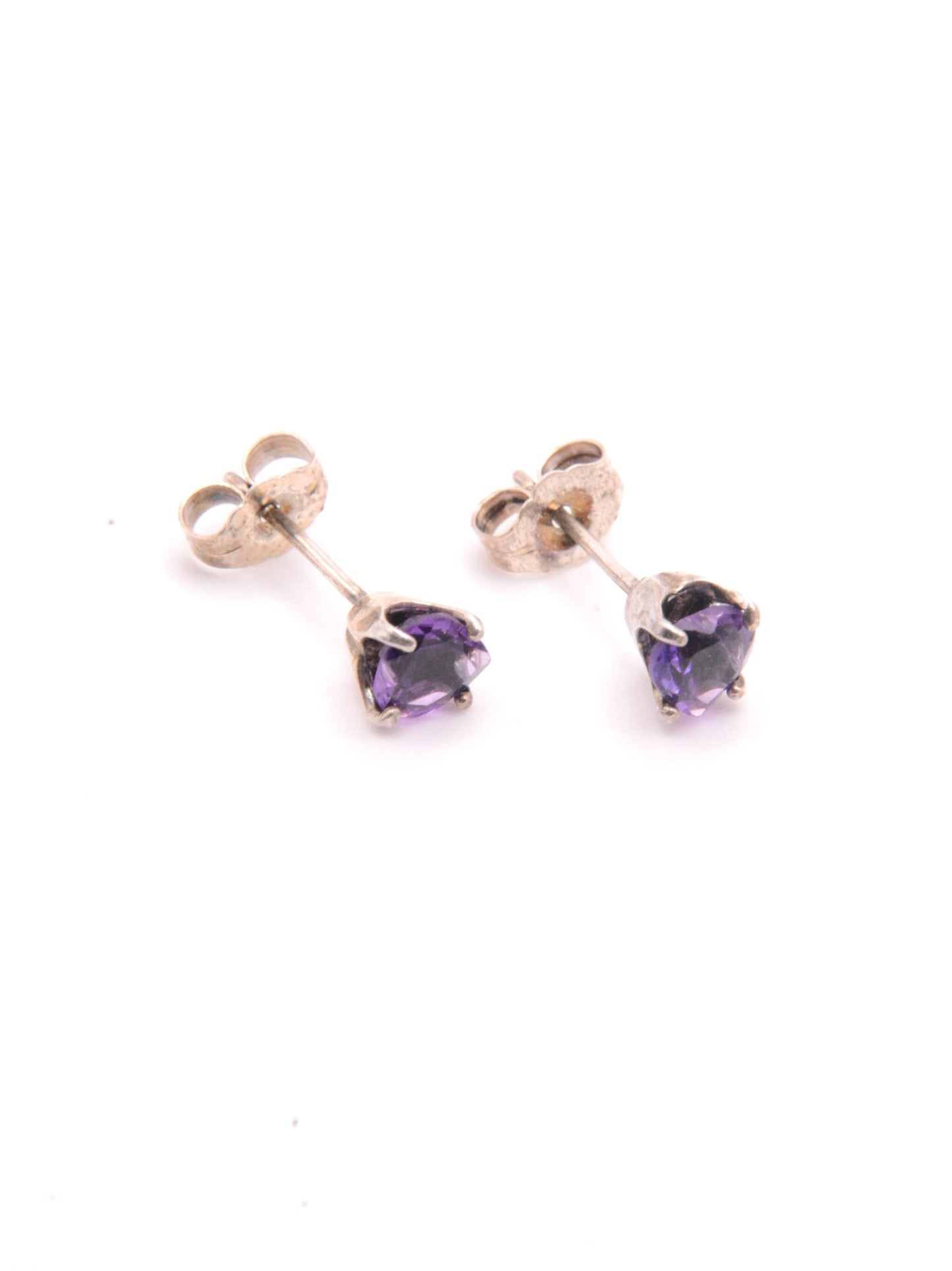 Amethyst Heart Earrings