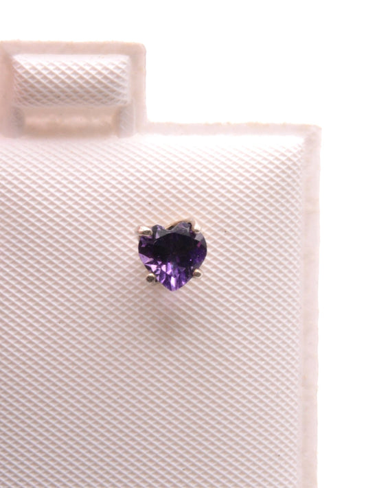 Amethyst Heart Earrings